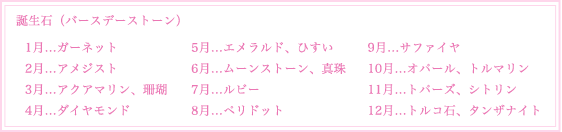 誕生月と誕生石